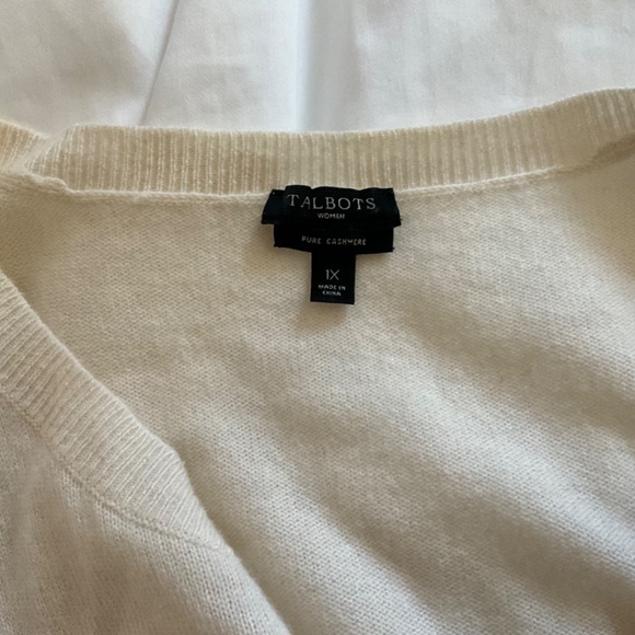 Talbots Women’s Ivory Charming Cashmere Cardigan - Picture 5 of 6